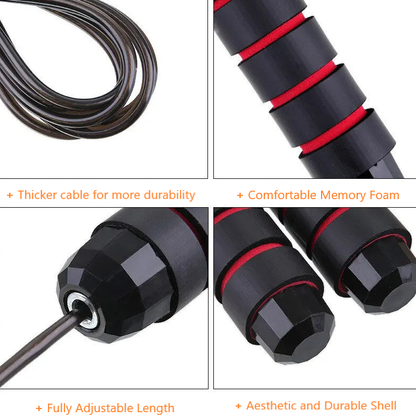 Ball Bearing Jump Rope with Anti-Slip Foam Grips