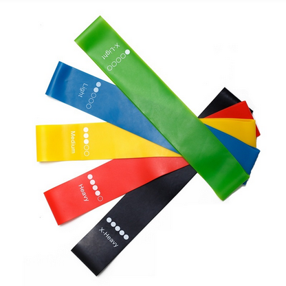 Set of 5 Rubber Resistance Bands - Versatile Fitness Workout Bands