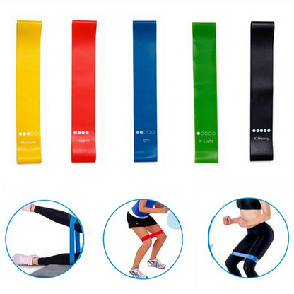 Set of 5 Rubber Resistance Bands - Versatile Fitness Workout Bands