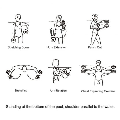 Mancuernas acuáticas para entrenamiento de resistencia en el agua 