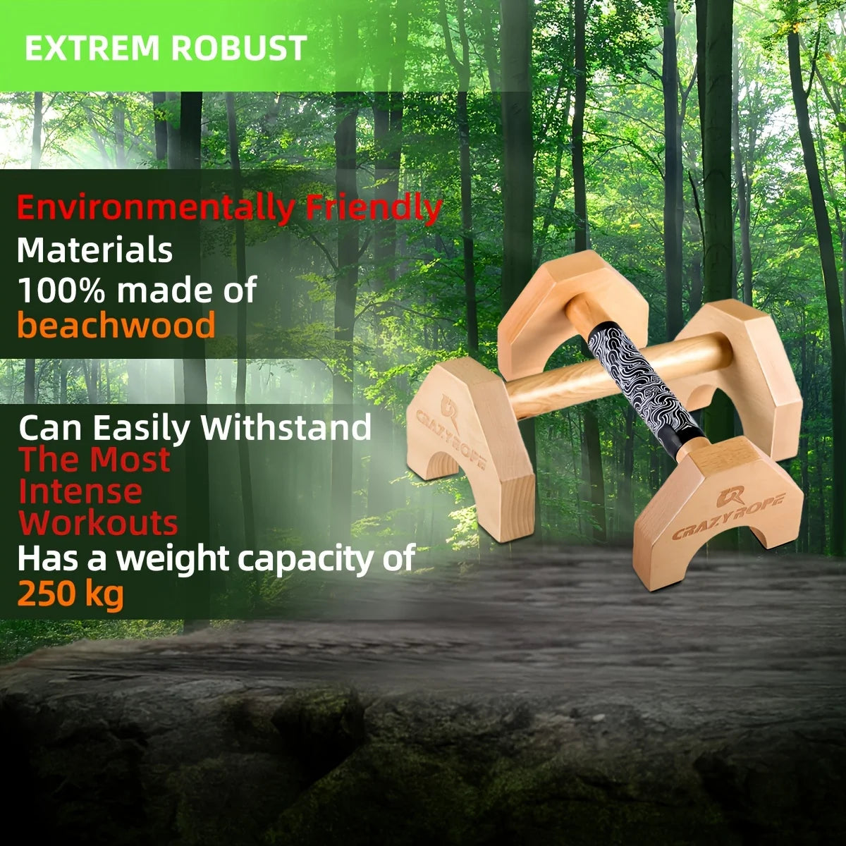 Eco-Friendly Wooden Parallettes