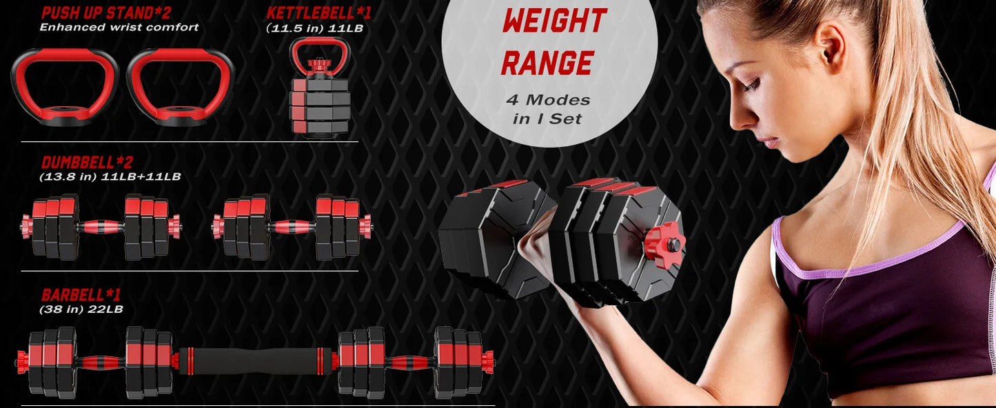 4-in-1 Multifunctional Dumbbell Set