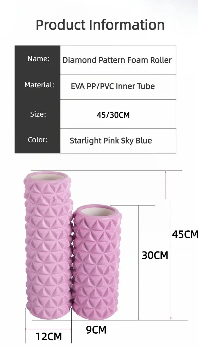 Diamond-shaped Textured Ridge Foam Roller